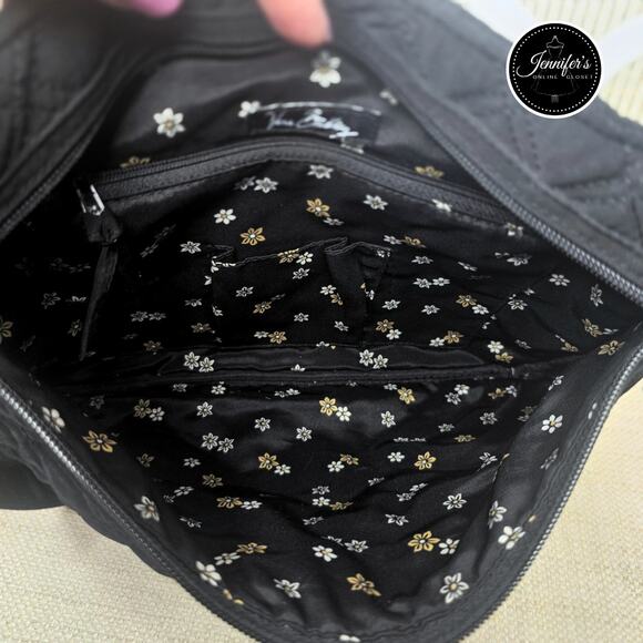 Vera Bradley Black Quilted Hipster Crossbody Bag - Picture 8 of 13